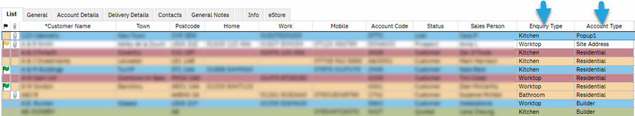 Customer List view showing 2 new columns. Click to enlarge