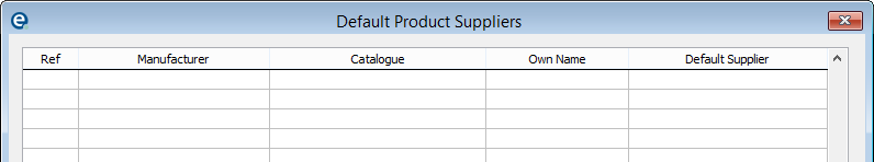 default product suppliers